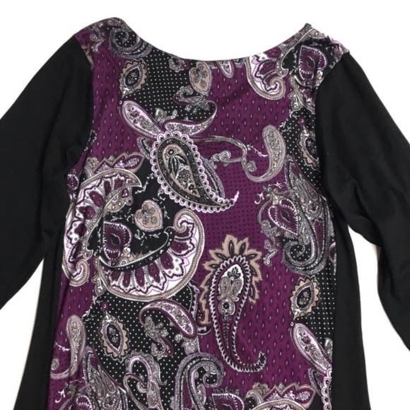 BODY TOUCH LOUNGE Nightgown Tunic Dress Paisley Shark Bite Hem Paisley Small - Picture 3 of 5